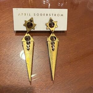 April Soderstrom vintage gold drop earrings